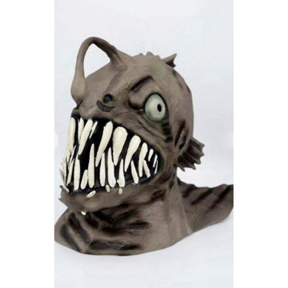 Very Large Angler Fish Pullover Mask Adult Size Cosplay Glow In The Dark Creepy